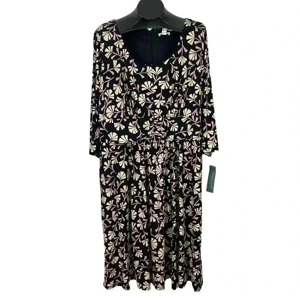 London Times Woman Floral Print Midi Dress Size 22W